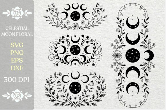 Celestial Moon Floral SVG PNG Bundle Review