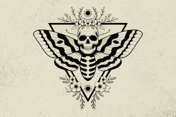 Death Head Moth Geo Floral SVG, Floral Review
