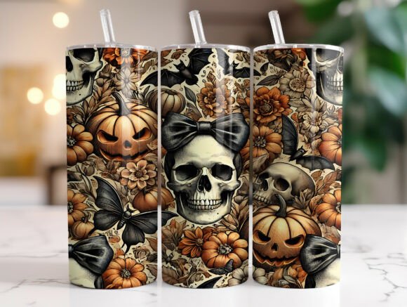 Floral Halloween Skeleton Tumbler Wrap Review