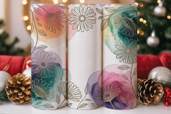 Gold Floral Watercolor 20oz Tumbler Wrap Review