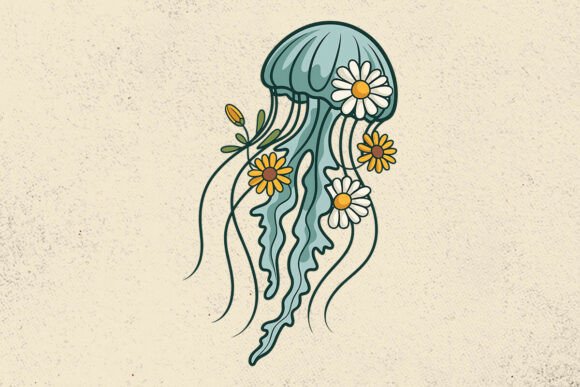 Jellyfish Svg, Floral Svg, Daisy Svg Review for Embroidery