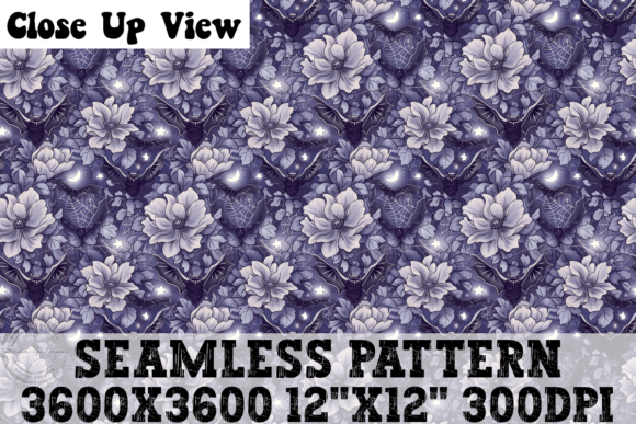 Purple Floral Bats Seamless Pattern Review